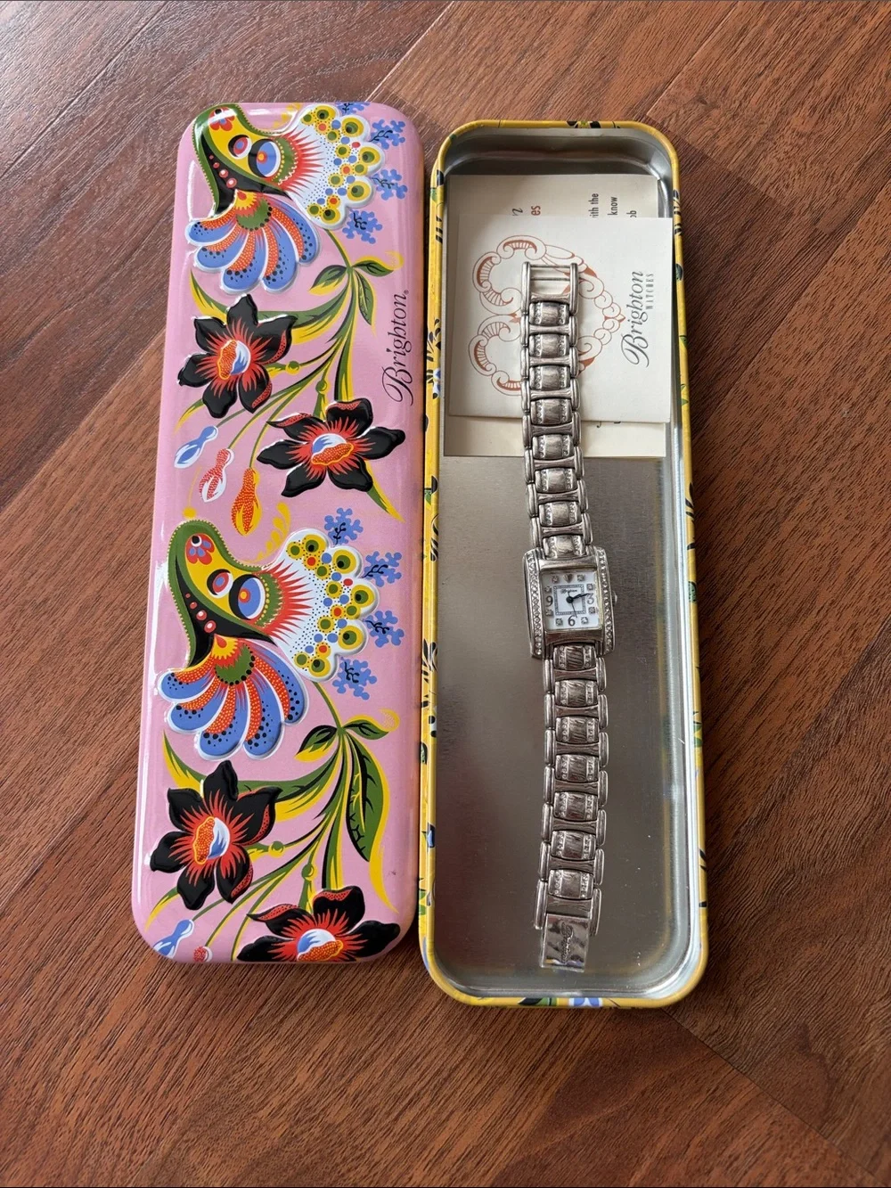 Women’s Brighton Silver-Tone Rectangular Bracelet Watch